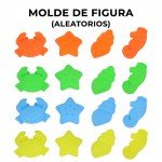 Juego de Arena y Playa, Cubo, Pala, Rastrillo. Regadera, Molde (Modelo A)
