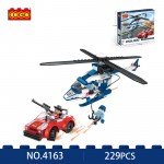 COGO City Helicóptero Policía y Ladrón Bloques de Construcción (229 piezas)