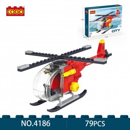 COGO City Helicóptero Bloques de Construcción (79 piezas)