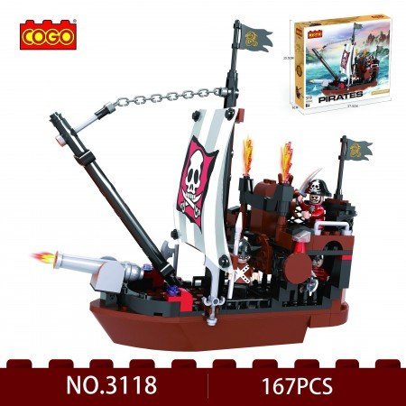 COGO Creative Barco Pirata Bloques de Construcción (167 piezas)